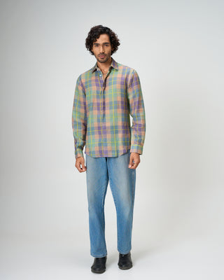 The Green Field Linen Checkered Shirt