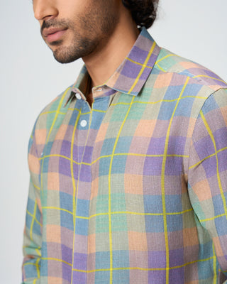 The Green Field Linen Checkered Shirt