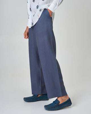 Navy Relaxed Linen Trousers