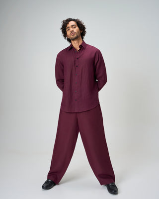 Merlot Flow Linen Co-ord Set