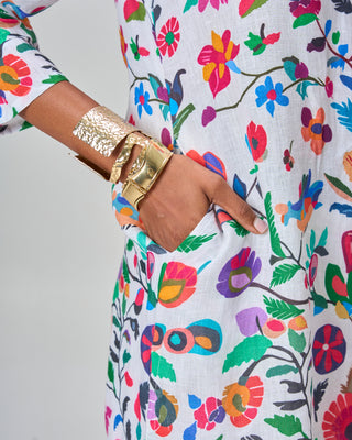 Persian Bloom Linen Kurta With Pants