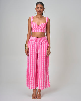 The "Candy Stripe" Pink Corset Top With Pants