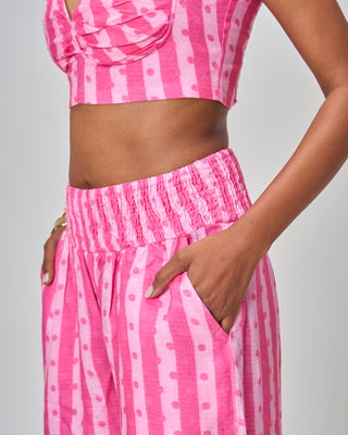 The "Candy Stripe" Pink Corset Top With Pants